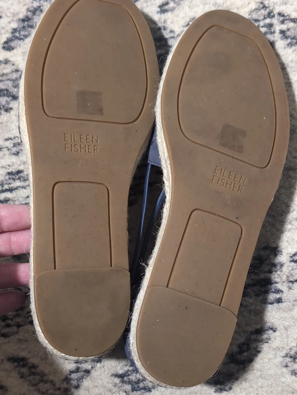 Eileen Fisher Lee 2 Bluee Espadrille Flat, 7.5 Narrow Fit.